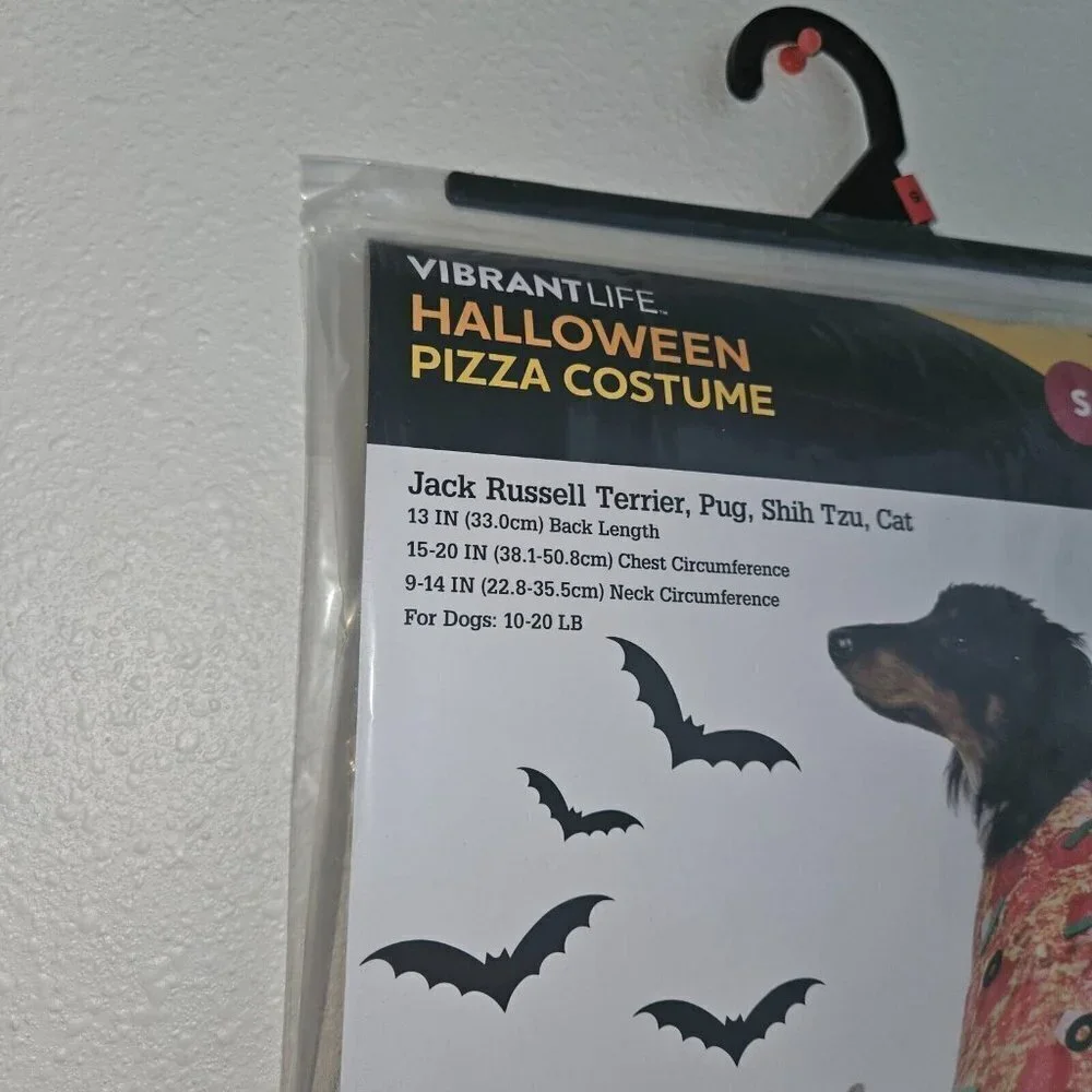 NEW Pizza Costume 1pc Pet Size Small Dog Cat (10-20 lb) Halloween Vibrant Life